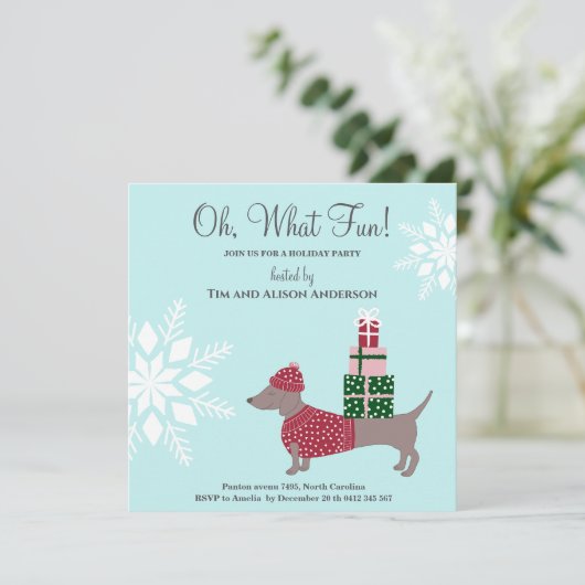 クリスマスドッグギフトウィンターホリデイパーティー 招待状 (スタンド正面)