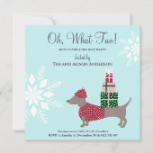 クリスマスドッグギフトウィンターホリデイパーティー 招待状 (正面)