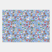 クリスマスドッグクリスマス子犬かわいい動物 ラッピングペーパーシート (正面)