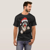 クリスマスドッグシーズー(犬)Tzu Tシャツ (正面フル)
