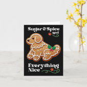 クリスマスドッグジンジャーブレッドシュガースパイスクリスマスクッキー カード (黄色い花)