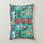 クリスマスドッグスアンドホリーホリデイフェスティバル アクセントクッション (正面(垂直))