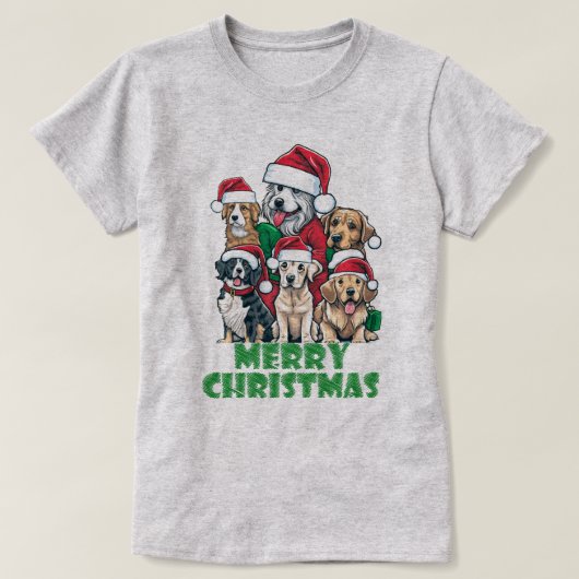 クリスマスドッグススクワッドフェスティバル休暇forドッグ恋人 tシャツ (デザイン正面)