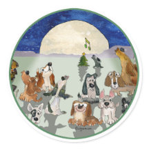 クリスマスドッグスマンガグリーンリングや輪封筒用シール