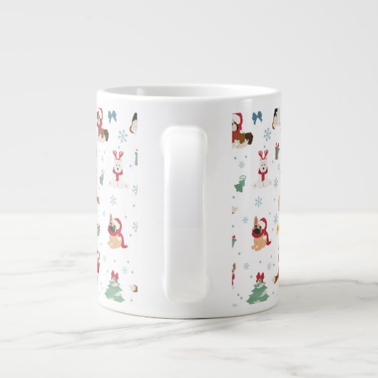 クリスマスドッグズインホリデーアクセサリー ジャンボコーヒーマグカップ (裏面)