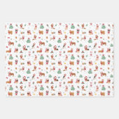 クリスマスドッグズインホリデーアクセサリー ラッピングペーパーシート (正面)