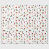 クリスマスドッグズインホリデーアクセサリー ラッピングペーパー (フラット)