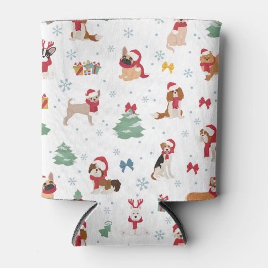クリスマスドッグズインホリデーアクセサリー 缶クーラー (正面)
