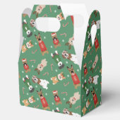クリスマスドッグズパターンレッドグリーン フェイバーボックス (オープン)