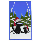 クリスマスドッグズブルー スモールペーパーバッグ (裏面)