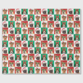 クリスマスドッグズラッピング紙シート ラッピングペーパー (フラット)