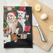 クリスマスドッグズラバーホリデードッグママ キッチンタオル (四つ折り)