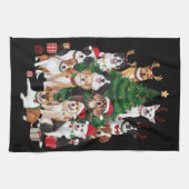 クリスマスドッグズラバーホリデードッグママ キッチンタオル (横)