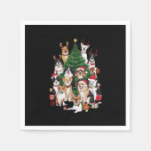 クリスマスドッグズラバーホリデードッグママ スタンダードカクテルナプキン (正面)