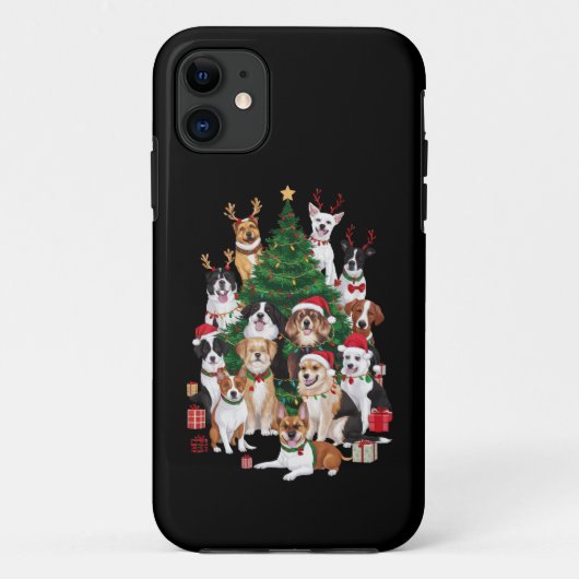 クリスマスドッグズラバーホリデードッグママ Case-Mate iPhoneケース (裏面)