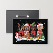 クリスマスドッグダシュント愛犬ママ 缶バッジ (正面/裏面)