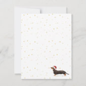 クリスマスドッグダシュント金ゴールド季節の挨拶 (裏面)