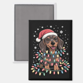 クリスマスドッグダッシュンドサンタクリスマスウィーン マグネット (正面/裏面)