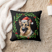 クリスマスドッグドイツ羊飼いサンタ クッション (ブランケット)