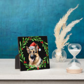 クリスマスドッグドイツ羊飼いサンタ フォトプラーク (インサイチュ)