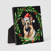 クリスマスドッグドイツ羊飼いサンタ フォトプラーク (正面)