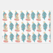 クリスマスドッグドードルズフェスティバルホリデー ラッピングペーパーシート (正面)