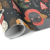 クリスマスドッグパターン ラッピングペーパー (ロールコーナー)