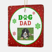クリスマスドッグパパポープリントスノーフレーク写真 セラミックオーナメント (左)