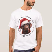 クリスマスドッグフェスティバルチョコレートラブラドールレトリバー Tシャツ (正面)