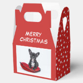 クリスマスドッグブルドッグ子犬の写真ペルソナライズ フェイバーボックス (オープン)