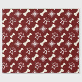 クリスマスドッグペットの骨の雪片パターン ラッピングペーパー (フラット)