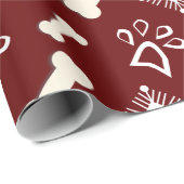 クリスマスドッグペットの骨の雪片パターン ラッピングペーパー (ロールコーナー)