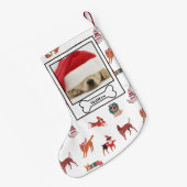クリスマスドッグボーンペットフォトパピー スモールクリスマスストッキング (裏面 (吊り時))