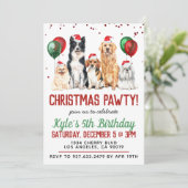 クリスマスドッグポーティ誕生日招待状 招待状 (スタンド正面)