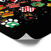 クリスマスドッグポープリントバッファロープレイド醜いクリスマス ポスター (角)