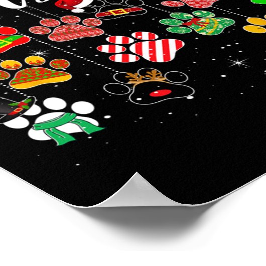 クリスマスドッグポープリントバッファロープレイド醜いクリスマス ポスター (角)