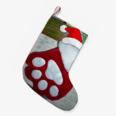 クリスマスドッグポー スモールクリスマスストッキング (正面 (吊り時))