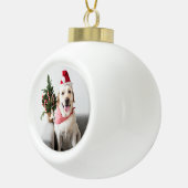 クリスマスドッグミニマルモダン写真 セラミックボールオーナメント (右)