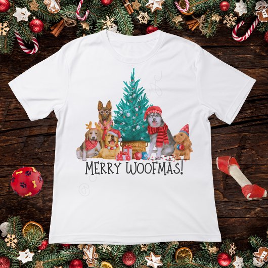 クリスマスドッグメリーズTシャツ Tシャツ