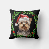クリスマスドッグヨークシャーテリアヨークシャーテリアホリデイズ クッション (裏面)