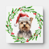 クリスマスドッグヨークシャーテリアヨークシャーテリアホリデイズ フォトプラーク (正面)