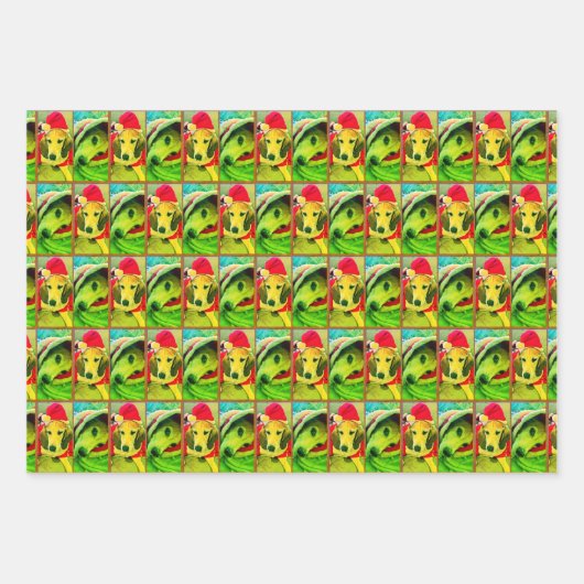 クリスマスドッグラッピング紙バイタマラディアズアート ラッピングペーパーシート (正面)