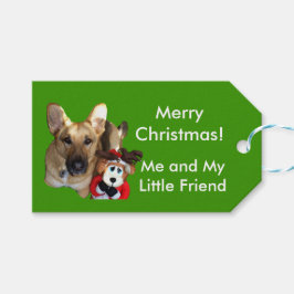 クリスマスドッグ写真&トナカイ玩具ギフトラベル ギフトタグ
