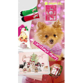 クリスマスドッグ恋人テリアパタンおもしろい赤グリーン ソックス