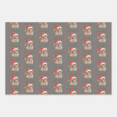 クリスマスドッグ柄ラッピング紙シート ラッピングペーパーシート (正面2)