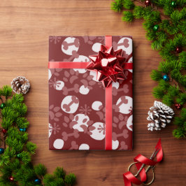 クリスマスドッグ猫ペット骨スノーフレークのドットパターン ラッピングペーパー