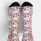 クリスマスドッグ猫ペット骨スノーフレーク模様 ソックス (上部)