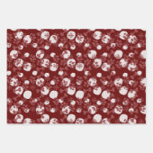 クリスマスドッグ猫ペット骨スノーフレーク模様 ラッピングペーパーシート (正面3)