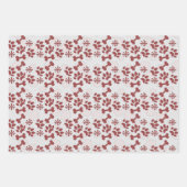 クリスマスドッグ猫ペット骨スノーフレーク模様 ラッピングペーパーシート (正面2)