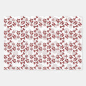 クリスマスドッグ猫ペット骨スノーフレーク模様 ラッピングペーパーシート (正面)